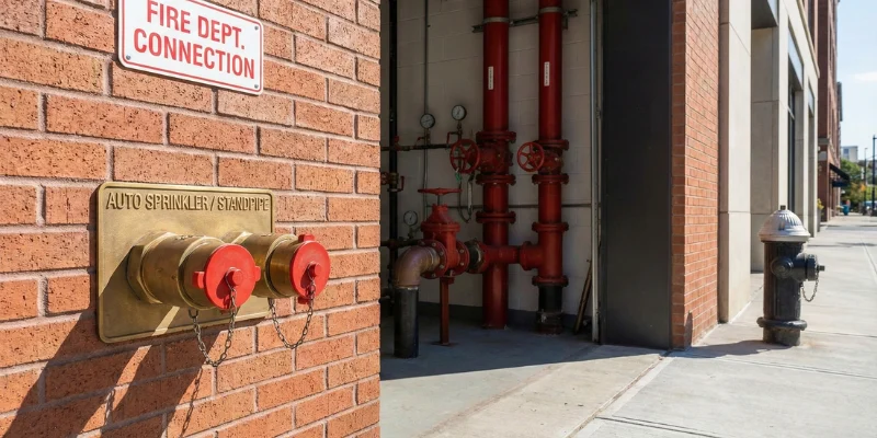 Komponen hydrant siammese connection.