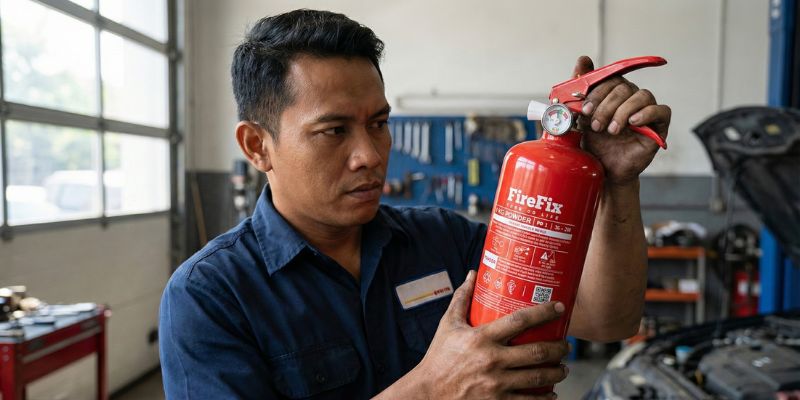 Pemilihan alat pemadam api ringan mobil.