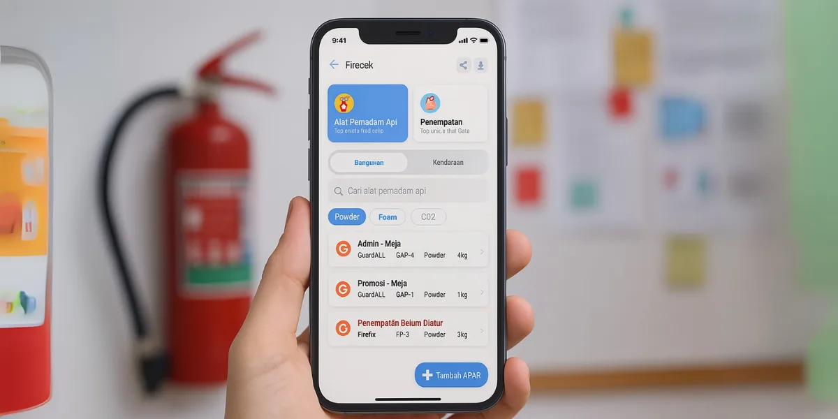 Cek APAR dengan aplikasi digital.
